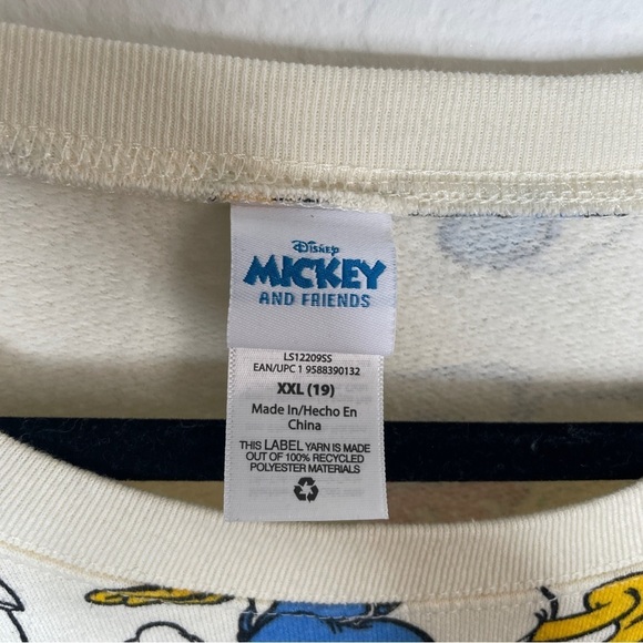 Disney Mickey and Friends Allover Graphic Print Pullover Crewneck Sweatshirt XXL - Picture 10 of 11